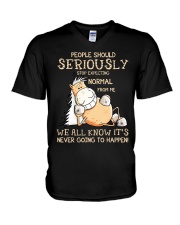 Stop Expecting Normal From Me V-Neck T-Shirt thumbnail