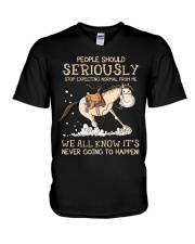 Stop Expecting Normal From Me V-Neck T-Shirt thumbnail