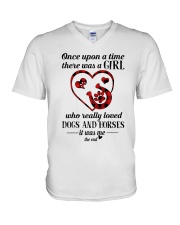 Dogs And Horses V-Neck T-Shirt tile