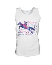 Riding On A Horse Unisex Tank tile