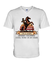 On A Dark Desert Highway V-Neck T-Shirt tile