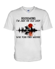 An Old Lady V-Neck T-Shirt tile