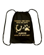 Horses And Dogs Make Me Happy Drawstring Bag tile