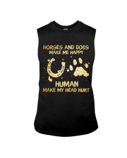 Horses And Dogs Make Me Happy Sleeveless Tee tile