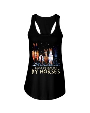 Easily Distracted By Horses Ladies Flowy Tank tile
