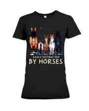 Easily Distracted By Horses Premium Fit Ladies Tee tile