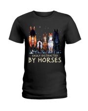 Easily Distracted By Horses Ladies T-Shirt tile