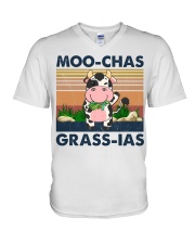 Farm Moo-Chas Grass-Ias V-Neck T-Shirt tile