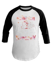 Skiing Girl Baseball Tee tile