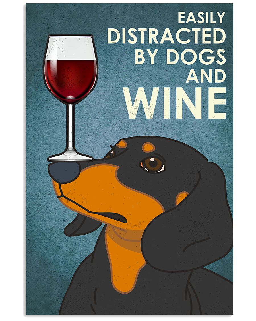 Dog Dachshund And Wine 16x24 Poster
