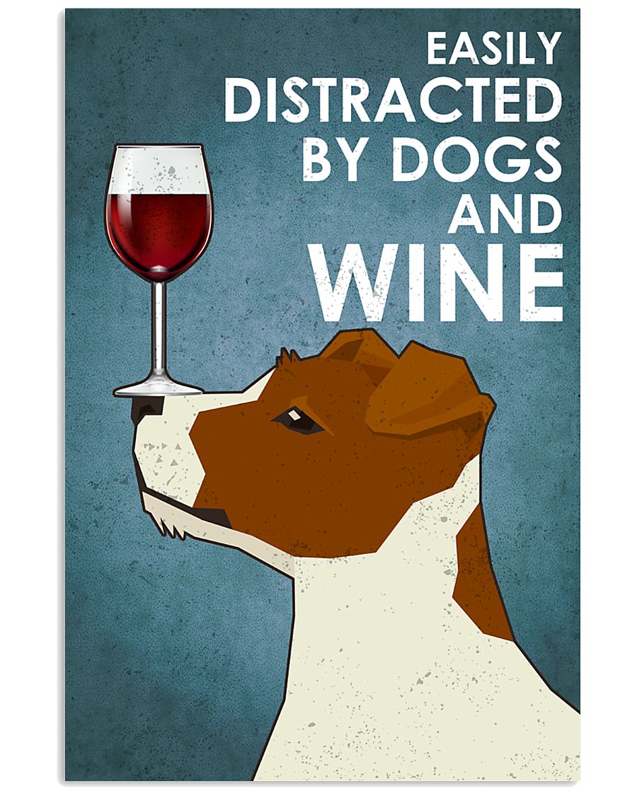 Dogs Jack Russell And Wine 16x24 Poster