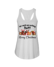 Dog Merry Christmas Ladies Flowy Tank tile