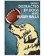 Dog Golden And Rugby Balls 16x24 Poster front
