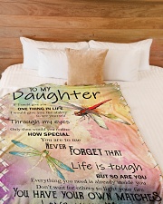 Family To My Daughter Large Fleece Blanket - 60" x 80" aos-coral-fleece-blanket-60x80-lifestyle-front-02