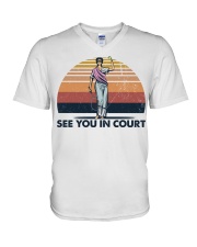 Tennis See You In Court V-Neck T-Shirt tile