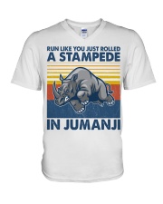 Running A Stampede In Jumanji V-Neck T-Shirt tile