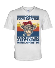 Farm Nope I Can't Go To Hell V-Neck T-Shirt tile