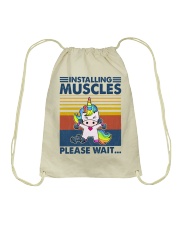 Fitness Installing Muscles Please Wait Drawstring Bag tile