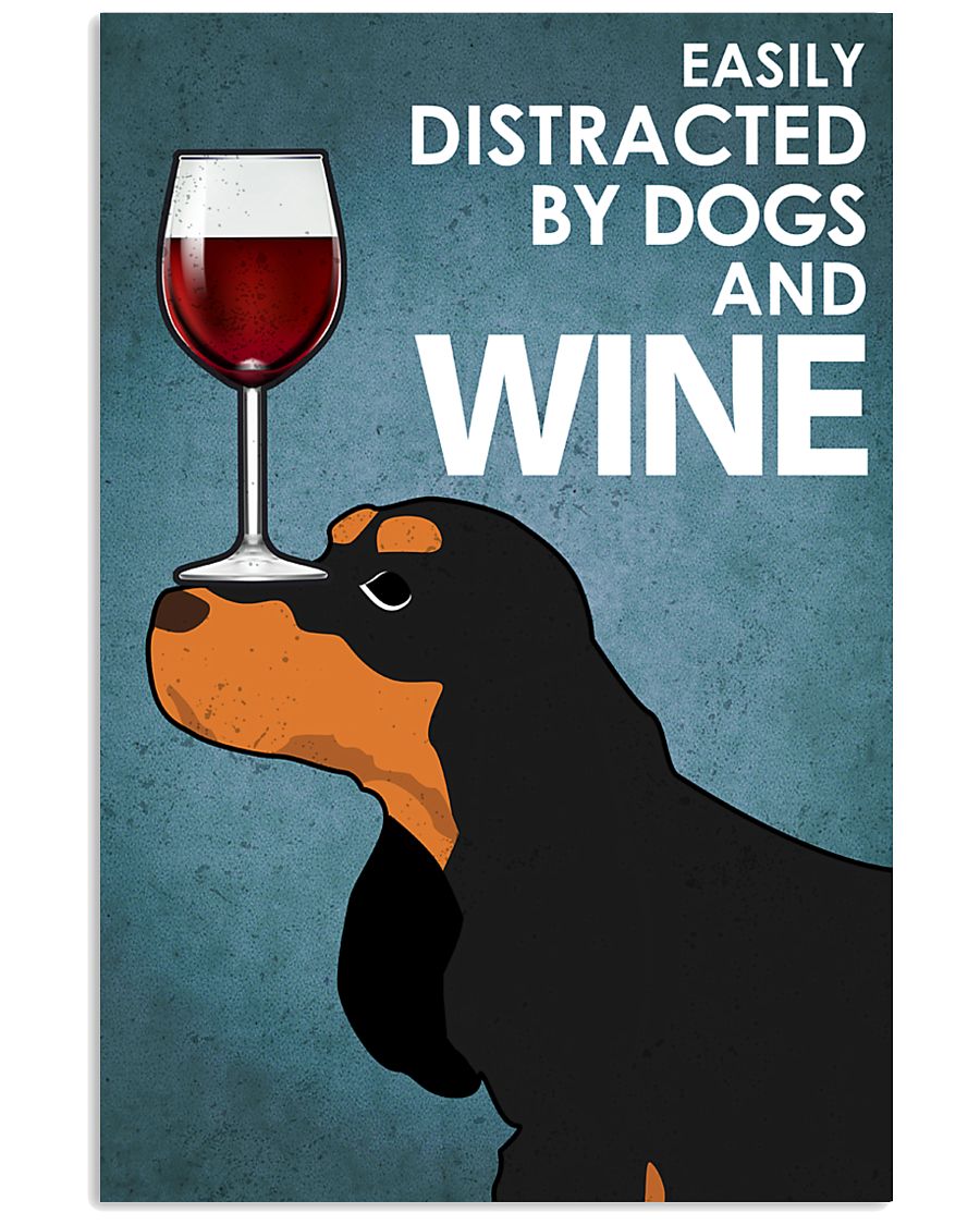 Dog Cocker Spaniel And Wine 16x24 Poster
