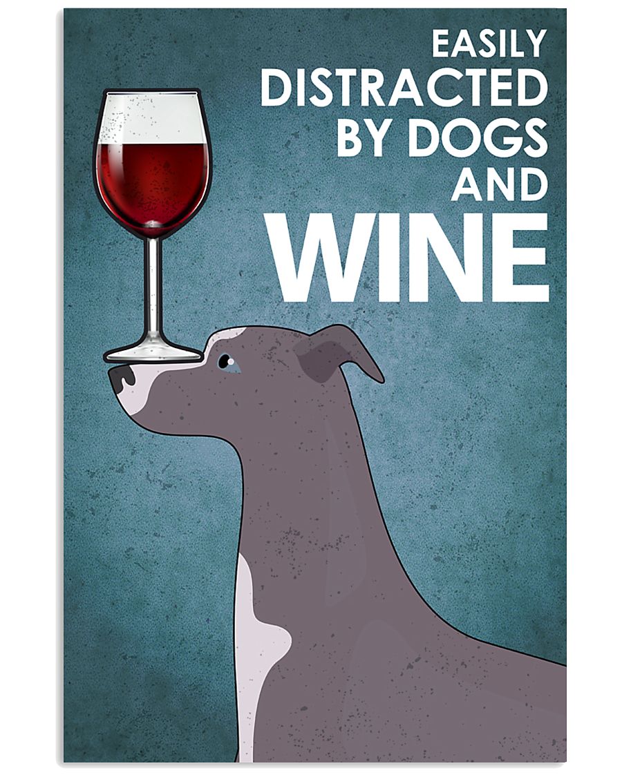 Dog Whippet And Wine 16x24 Poster