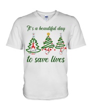 Nurse It's A Beautiful Day V-Neck T-Shirt tile