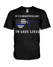 Police It's A Beautiful Day V-Neck T-Shirt tile