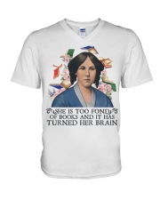 Book She Is Too Fond V-Neck T-Shirt tile