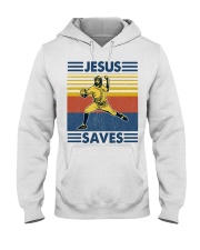 Baseball Jesus Saves Hooded Sweatshirt front