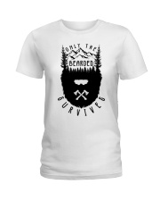 Camping Only The Bearded Survives Ladies T-Shirt tile