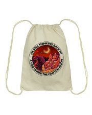 Camping I'm Still Thinking Back Drawstring Bag tile