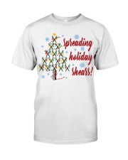 Hairdresser Spreading Holiday Shears Classic T-Shirt tile