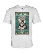 Eat Mushroom See The Universe V-Neck T-Shirt tile