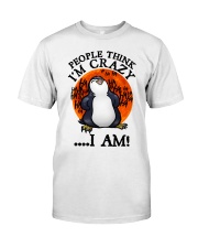 Animal People Think I'm Crazy Premium Fit Mens Tee tile