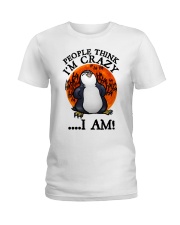 Animal People Think I'm Crazy Ladies T-Shirt tile