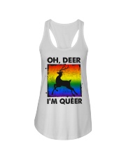 LGBT Oh Deer I'm Queer Ladies Flowy Tank tile