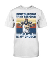 Fitness The Gym Is My Church Premium Fit Mens Tee tile