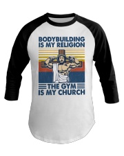 Fitness The Gym Is My Church Baseball Tee tile