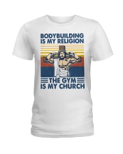 Fitness The Gym Is My Church Ladies T-Shirt tile