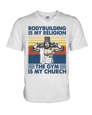 Fitness The Gym Is My Church V-Neck T-Shirt tile