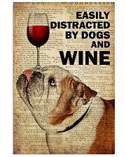 Dog Bulldog And Wine 16x24 Poster front