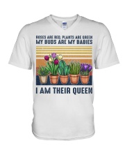 Garden I Am Their Queen V-Neck T-Shirt tile