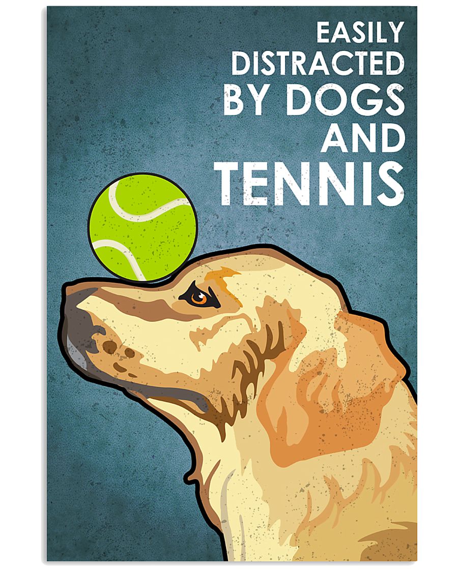 Dog Golden And Tennis 16x24 Poster