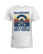 Baseball Diamonds Are A Girl's Best Friend Ladies T-Shirt tile