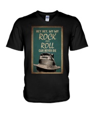 Hippie Rock And Roll V-Neck T-Shirt tile