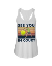 Tennis See You In Court Ladies Flowy Tank tile