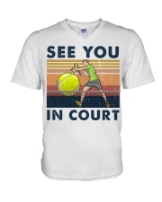 Tennis See You In Court V-Neck T-Shirt tile