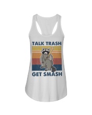 Raccoon Talk Trash Get Smash Ladies Flowy Tank tile