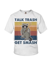 Raccoon Talk Trash Get Smash Youth T-Shirt tile