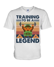 Fitness Training To Be A Legend V-Neck T-Shirt tile