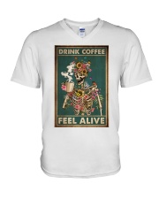 Coffee Drink Coffee Feel Alive V-Neck T-Shirt tile